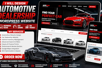 design wordpress automotive, car dealer and dealership website