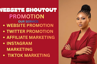 promote your website with social media shoutout and marketing