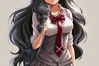 anime character an illustration and anime character