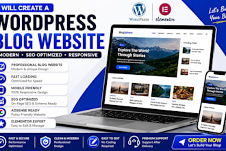 create a professional  wordpress blog website or blogger website