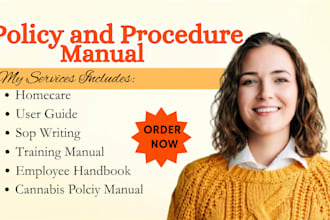 write policy and procedure manuals, sops and employee handbooks for home, ndis