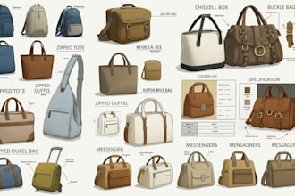 design everyday bags, totes, crossbodies bag, backpacks and detailed tech pack