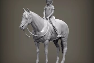 carve3d equestrian statue,horse toy manufacture,printable figurine,ply file,modo