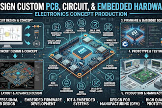 design custom pcb, circuit, and embedded hardware electronics concept production