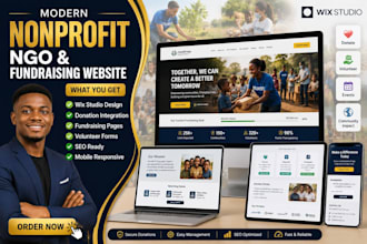 design  wix studio nonprofit, ngo and fundraising website