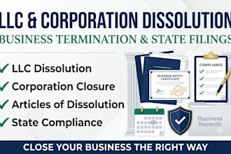 close llc  terminate, file dissolution, your USA corporation