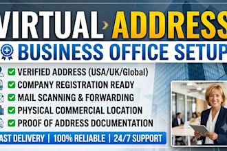 provide virtual office address, business address, and mail forwarding