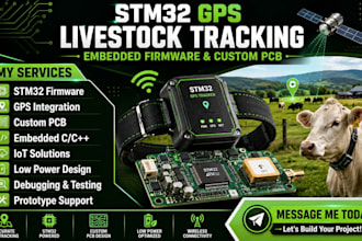 stm32 gps livestock tracking embedded firmware and custom pcb design