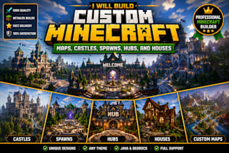build custom minecraft maps, castles, spawns, hubs, and houses