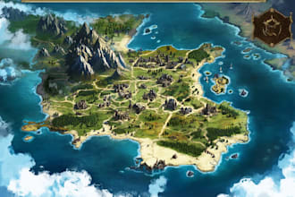 design a professional fantasy or historical map illustration