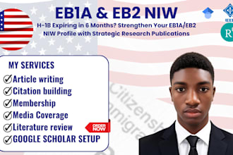 write eb1a and eb2 niw research articles with citations