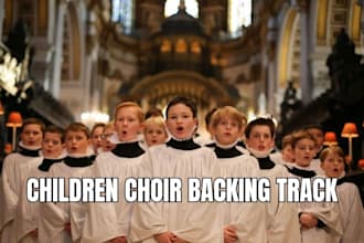 compose and sing christian song, children choir backing track for your song