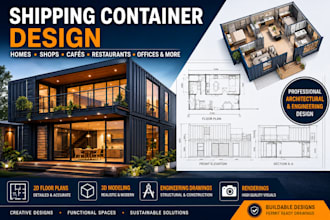 design luxury shipping container homes with floor plans and 3d renderings