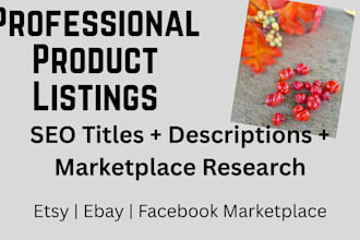 write SEO listings for you product descriptions