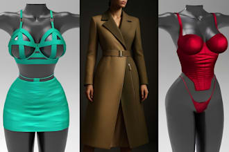 create custom second life mesh clothing, 3d fashion design and virtual outfits