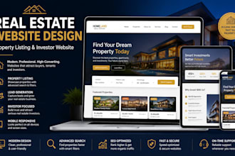 design real estate website, property listing, and investor website