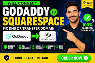 connect godaddy domain to squarespace, fix dns or transfer domain