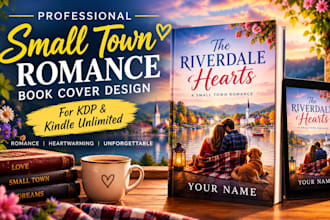 design a small town romance book cover for KDP kindle unlimited