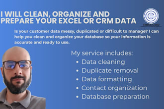clean, organize and prepare your excel or CRM data