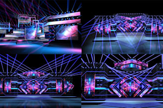 design 3d stage lighting, dmx programming and event visualization