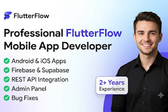 develop flutterflow mobile app with firebase and supabase
