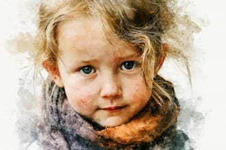 create home portrait watercolor art from photo