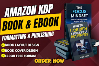 do kdp book formatting, kindle ebook formatting, book editing and kdp publishing