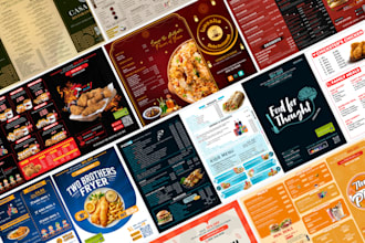design a professional restaurant menu and price list