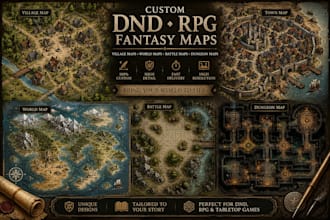 design custom dnd, rpg, fantasy word and village map