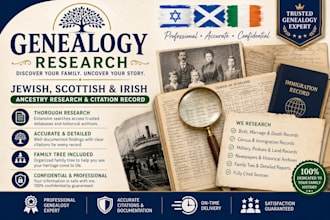 do jewish, scottish and ireland ancestry genealogy research, citation record