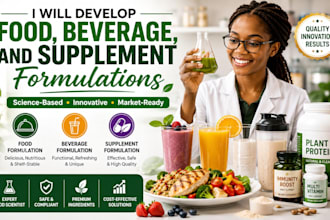 develop food, beverage, and supplement formulations