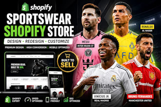 design shopify sportswear, apparel and football jersey store
