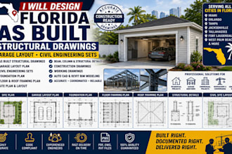 design florida as built structural drawings garage layout civil engineering sets
