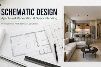 create schematic design apartment renovation space planning