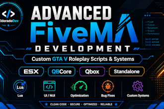 create advanced gta v fivem roleplay scripts and custom systems