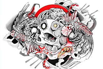 design a custom american traditional tattoo flash