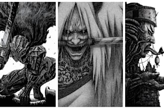 draw hand drawn manga pages, manhwa and webtoon cover, graphic novel cover art