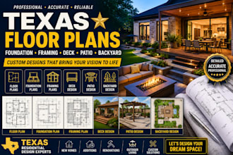 design texas floor plans, foundation plans, framing plans, deck, patio designs