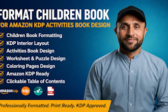 format children book for amazon KDP childrens activities book design for kindle