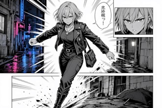 create black and white manga comic page artwork