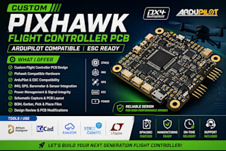 custom pixhawk flight controller pcb with ardupilot esc support