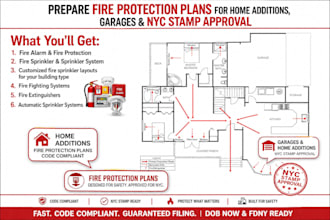 prepare fire protection plans for home additions, garages NYC stamp approval