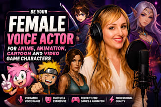 be your female voice actor for anime, animation, cartoon, video game character