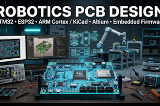 design robotics pcb, arm cortex, stm32 esp32 firmware with kicad altium