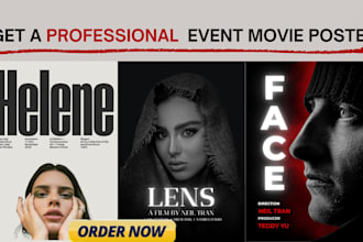 design a cinematics movie poster for horro, thriller, action film