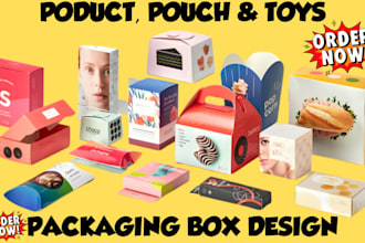 design custom packaging box or pouch design for plushie soft toys and product