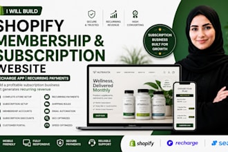 build shopify membership subscription website recharge app recurring payments