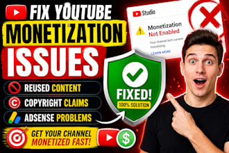 fix youtube monetization issues, reused content, copyright and adsense problems