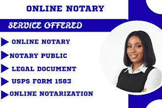provide online notary,remote notary,notary public,usps form 1583,legal documents