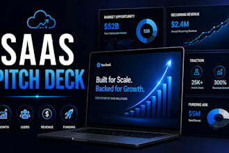 design saas startup fundrising pitch deck for investors venture capital